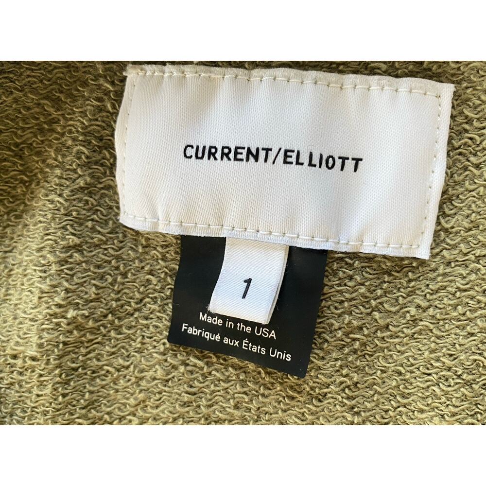CURRENT ELLIOTT THE RUFFLE 3/4 SLEEVE SWEATSHIRT TOP CAMO Cotton 1 (M) - Picture 5 of 6